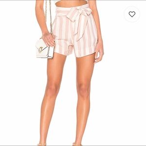 Rails Petal Katy Short Linen Blend Pink Stripe Large NEW